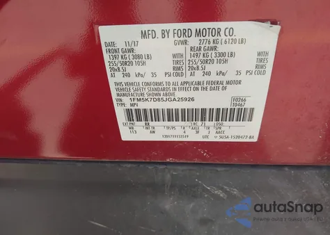 2018 Ford Explorer Xlt из США, поврежденный, VIN 1FM5K7D85JGA25926